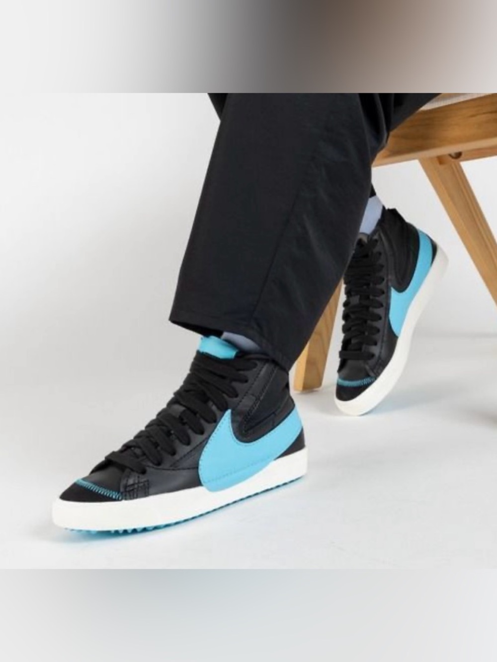 Nike Blazer MID ‘77’ JUMBO Black & Baltic Blue Sneakers